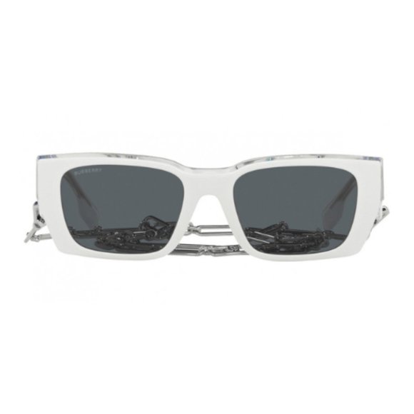 Burberry Sunglasses B4336 3921/87 Top White Frames Gray Gradient Lens 53MM
